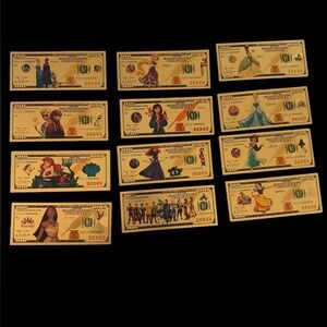 Disney Princess Gold Foil Collectible Bills